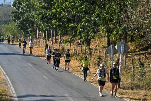 Runners on road during The North Face 100 Thailand race