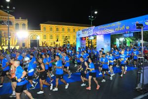Mass start of Defence Run Bangkok race Thailand