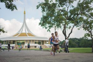 Runners with scenic background Bangkok fun run